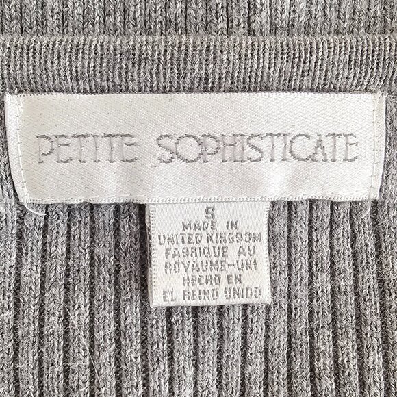 Petite Sophisticate Ribbed Cardigan & Top Set | EUC | SP | Gray - Picture 14 of 16